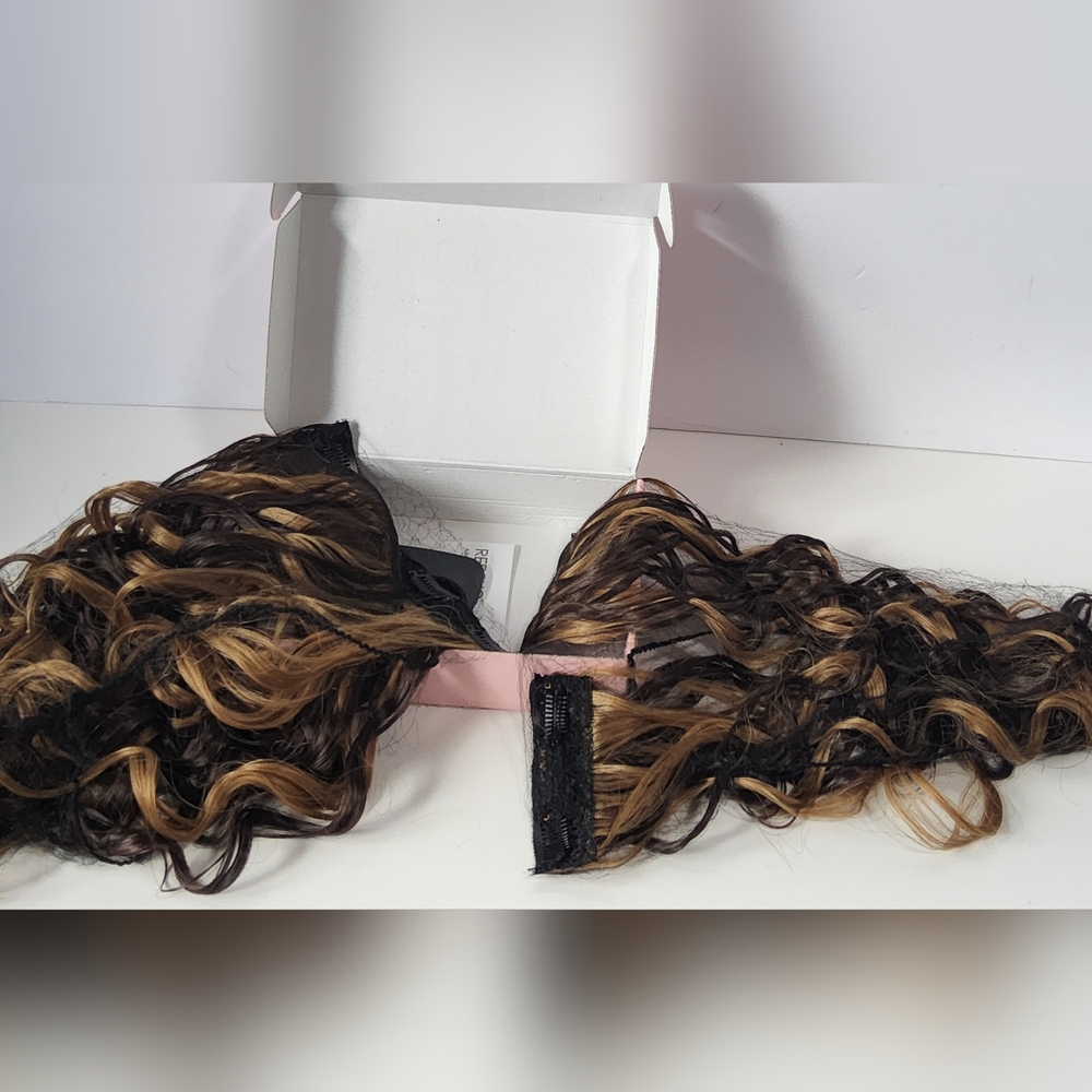 Curly Hair Extensions, 4PCS 16 inch Clip in Hair Extensions Lace Weft Short - Picture 3 of 5